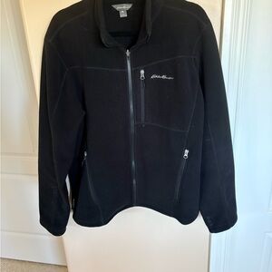 Eddie Bauer Black Lightweight Full-Zip Fleece Jacket
